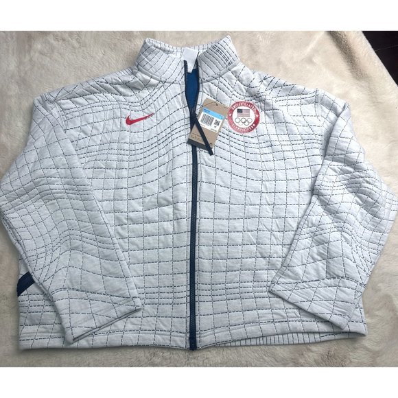 Nike Sportswear Jacket Womens Full Zip Team USA Olympics White DJ5246 121 - Picture 8 of 13
